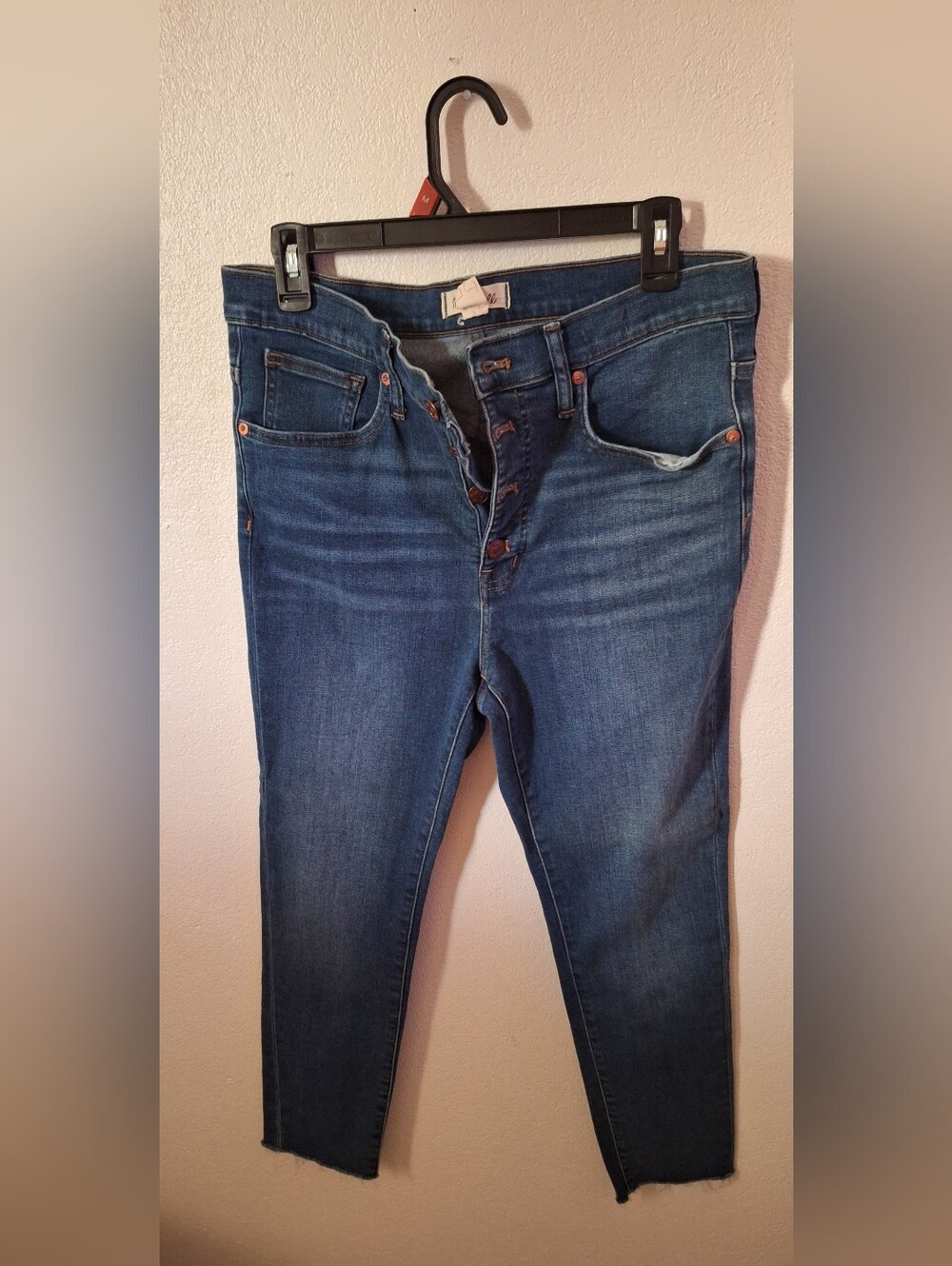 Madewell Women's Skinny Button-Fly Dark Blue Jeans
